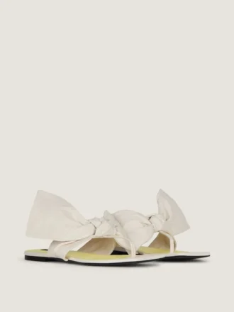 Chanclas Boudoir de piel napa con lazo