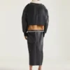 Chaqueta aviador corta de piel y borrego Chaqueta aviador corta de piel y borrego