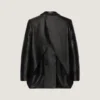 Chaqueta cruzada con aberturas en piel Chaqueta cruzada con aberturas en piel