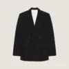 Chaqueta cruzada de sarga de lana