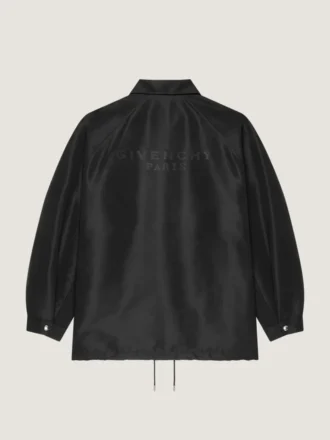 Chaqueta de polifaille con costuras de alta costura y parche de Givenchy Paris