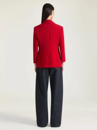 Chaqueta de un solo pecho en crepé cady