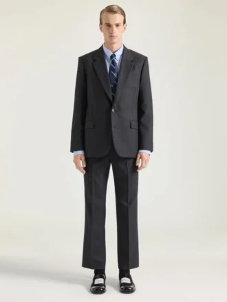 Chaqueta de un solo pecho en franela