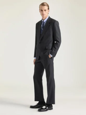 Chaqueta de un solo pecho en franela