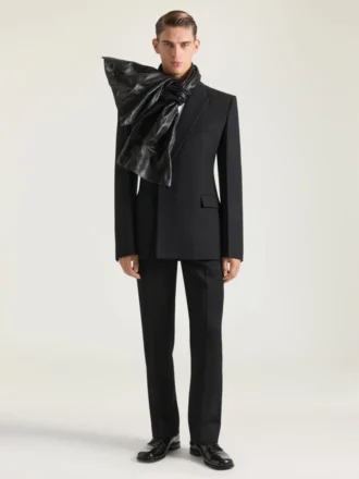 Chaqueta entallada de un solo pecho en lana