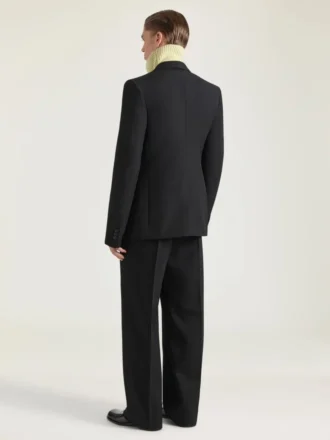 Chaqueta entallada de un solo pecho en lana