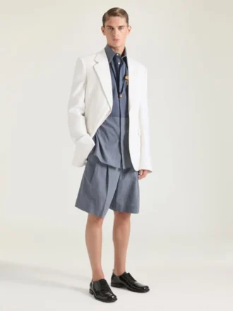 Chaqueta entallada de un solo pecho en lana y mohair