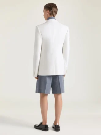 Chaqueta entallada de un solo pecho en lana y mohair