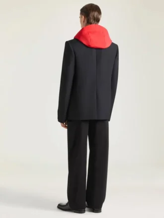 Chaqueta regular de un solo pecho en lana