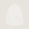 Chaqueta tipo capullo de doble botonadura en lana y mohair Chaqueta tipo capullo de doble botonadura en lana y mohair