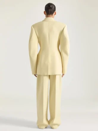 chaqueta tipo capullo de un solo pecho en lana