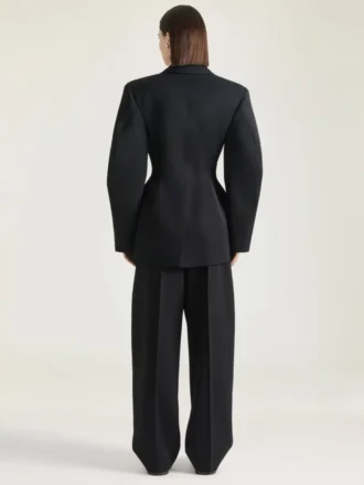 chaqueta tipo capullo de un solo pecho en lana