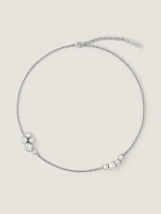 Collar corto Crystal Pearl en metal, cristales y perlas