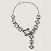 Collar de cristales deconstruido en metal y cristales Collar de cristales deconstruido en metal y cristales