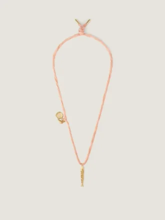 Collar Lucky Charms de seda y metal