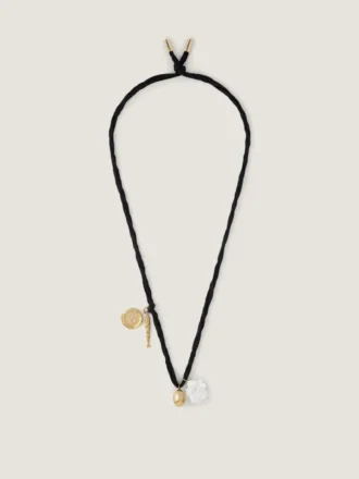 Collar Lucky Charms en seda, metal y esmalte
