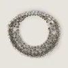 Collar Torque con cristales llamativos en metal y cristales Collar Torque con cristales llamativos en metal y cristales