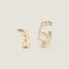Conjunto de arete y ear cuff con eslabones de cadena en metal Conjunto de arete y ear cuff con eslabones de cadena en metal