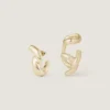 Conjunto de arete y ear cuff con eslabones de cadena en metal Conjunto de arete y ear cuff con eslabones de cadena en metal