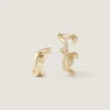 Conjunto de arete y ear cuff con eslabones de cadena en metal Conjunto de arete y ear cuff con eslabones de cadena en metal