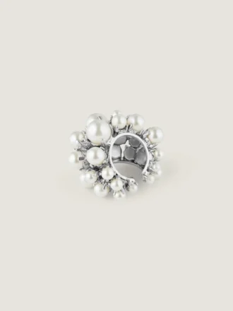 Earcuff Crystal Pearl en metal y perlas