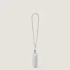 Micro bolso de mano de noche en piel metalizada con cadena