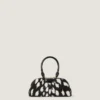 Mini Antigona Bag de forma horizontal en piel con efecto potro y estampado animal