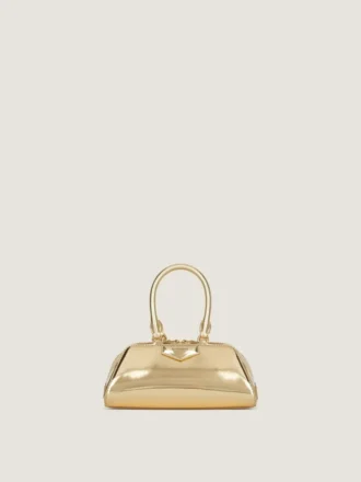 Mini Antigona Bag de forma horizontal en piel laminada
