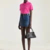 Mini falda cargo en denim azul medio