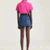 Mini falda cargo en denim azul medio