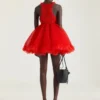 Mini vestido babydoll con volantes de nylon Mini vestido babydoll con volantes de nylon