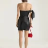 Mini vestido bustier de piel napa con lazo Mini vestido bustier de piel napa con lazo