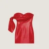 Mini vestido bustier de piel napa con lazo Mini vestido bustier de piel napa con lazo