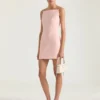 Minivestido con cortes en crepé cady
