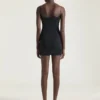 Minivestido con cortes en crepé cady