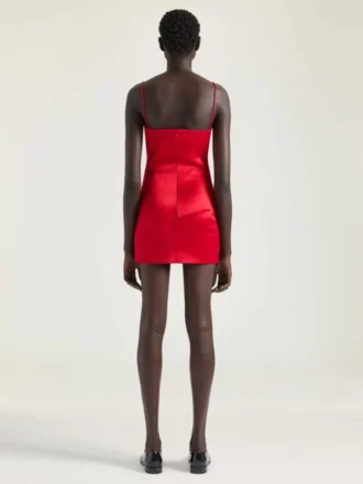 Minivestido con cortes en satén