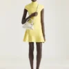 Minivestido con falda acampanada de viscosa de lana