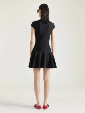 Minivestido con falda acampanada de viscosa de lana