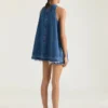 Minivestido de denim azul medio Minivestido de denim azul medio
