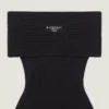 Minivestido de lana con hombros descubiertos