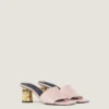 Mules con tacón de cinta en piel Mules con tacón de cinta en piel