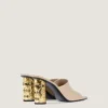 Mules con tacón de cinta en piel Mules con tacón de cinta en piel