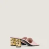 Mules con tacón de cinta en piel Mules con tacón de cinta en piel