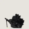Mules de tacón Boudoir en piel con pétalos de rosa