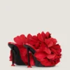 Mules de tacón Boudoir en piel con pétalos de rosa