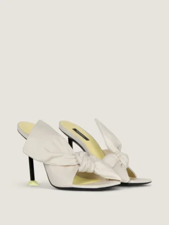 Mules de tacón Boudoir en piel napa con lazo