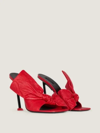 Mules de tacón Boudoir en piel napa con lazo