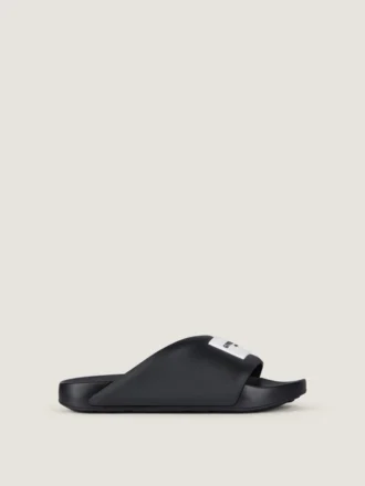 Mules planos Label de goma