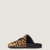 Mules planos Label en piel con efecto potro y estampado de leopardo Mules planos Label en piel con efecto potro y estampado de leopardo