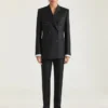 Pantalones ajustados a rayas de lana Pantalones ajustados a rayas de lana